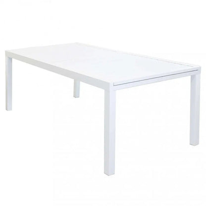 Tisch Formentera 200/300 x 100 - Gestell und Platte aus weißem Aluminium
