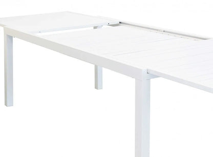 Tisch Formentera 200/300 x 100 - Gestell und Platte aus weißem Aluminium