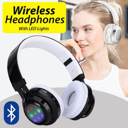KABELLOSE BLUETOOTH STEREO-KOPFHÖRER KLAPPBAR SD RADIO FREISPRECHFUNKTION MIT LED