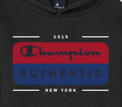 Champion felpa con cappuccio in felpina leggera con logo sul petto Legacy 306512 KK001 nero