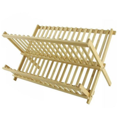 Scolapiatti In Legno Pieghevole Piatti Bicchieri E Ripiano Inferiore Da Appoggio