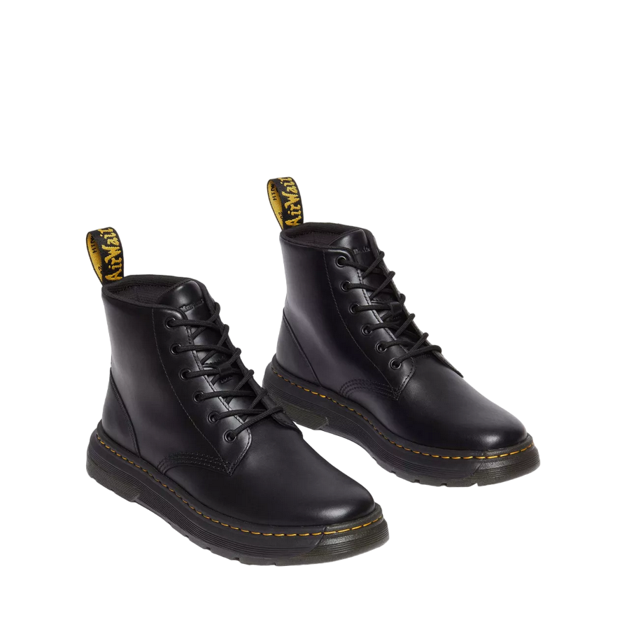 Dr. Martens Crewson Chukka Stivale Nero - Pelle Pull Up Leggero Uomoo