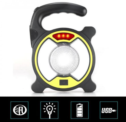 Faro Lampada Portatile Led Cob Ricaricabile Batteria Esterno Da Lavoro Campeggio