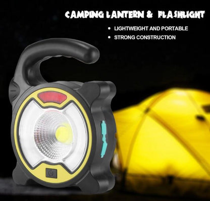 Faro Lampada Portatile Led Cob Ricaricabile Batteria Esterno Da Lavoro Campeggio