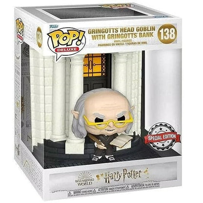 Funko Pop ! Deluxe Harry Potter (138) Gringotts Kopfgoblin mit Bank Special
