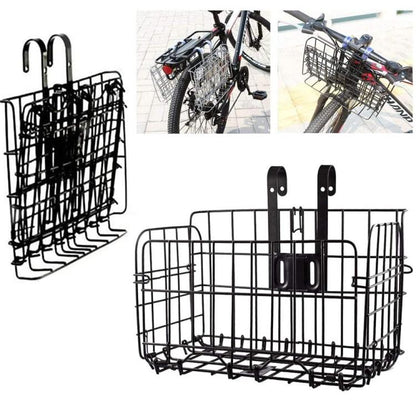 Fahrradkorb klappbar Gepäckträger vorne hinten faltbar (Schwarz oder Silber)