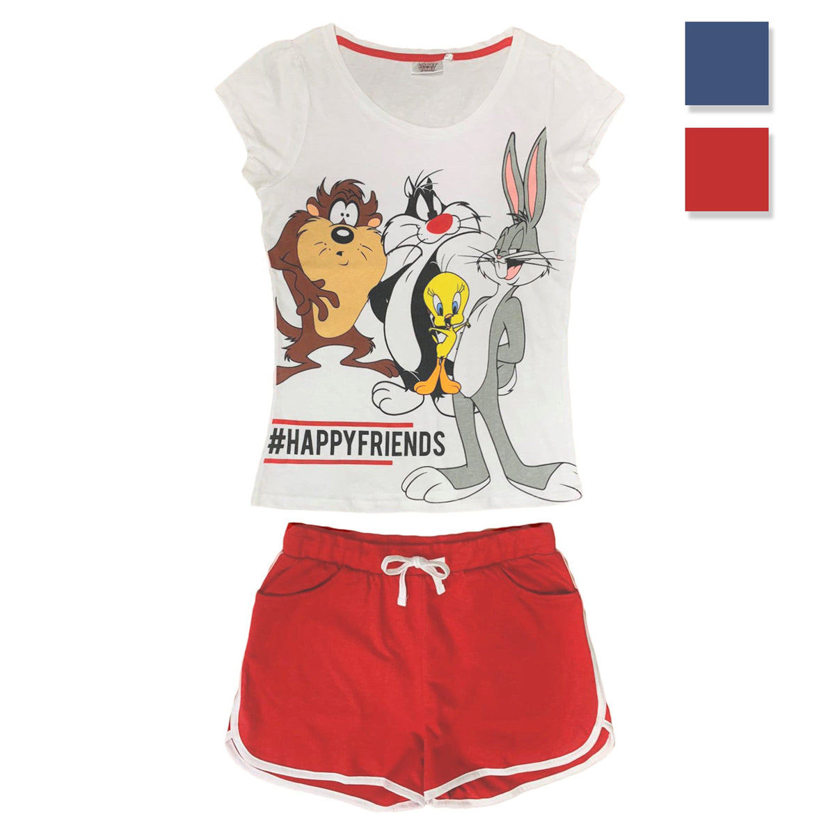 Women's Looney Tunes Short Pyjamas T-shirt and Shorts in Cotton 3235