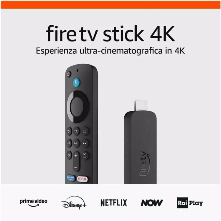 Amazon Fire Tv Stick 4K (Wi-Fi 6) Telecomando Vocale Alexa Android Dolby Vision