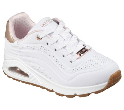 Skechers scarpa sneakers junior Uno Gen 1 Shimmer Wave 310286L/WHT bianca