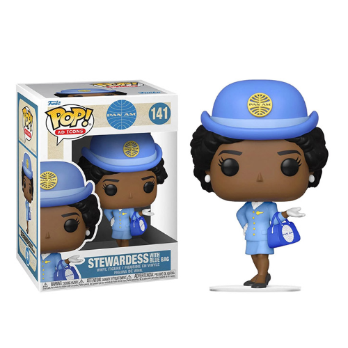 Funko Pop Icons Pan Am 141 Stewardess mit blauer Tasche Vinyl Figur Flugbegleiterin