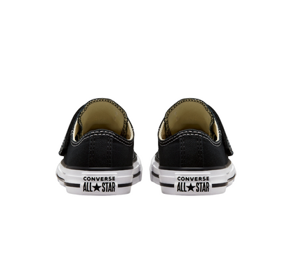 Converse scarpa sneaker da ragazzi con laccio elastico e velcro Chuck Taylor All Star 372881C nero bianco