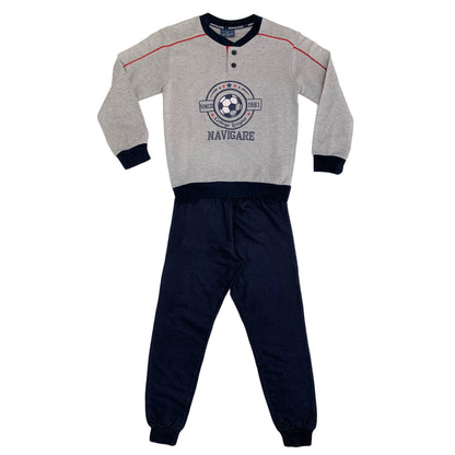 Pigiama serafino invernale maniche lunghe cotone Navigare lungo bambino 3802