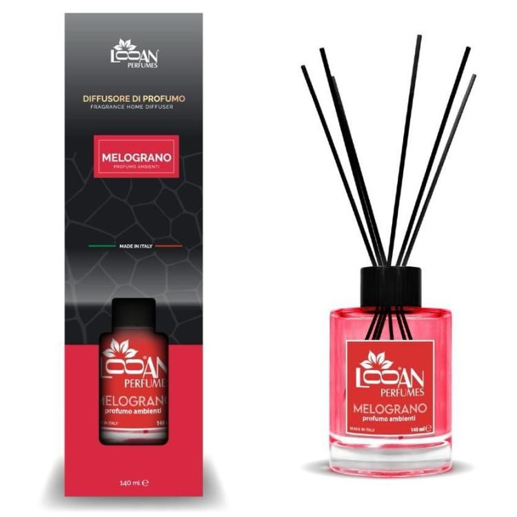 Looan Raumduft mit Holzstäbchen 140ml Duftdiffusor Granatapfel
