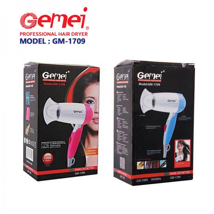 Gemei Mini Phon Asciugacapelli 1000W Pieghevole Portatile Fono Da Viaggio Sport