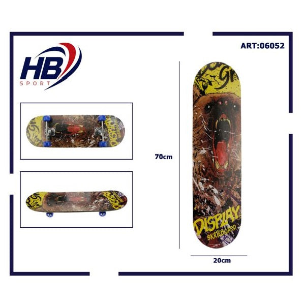 Hb Sport Skateboard Komplett Skateboard für Jungen/Erwachsene Unisex Holz 06052 70Cm