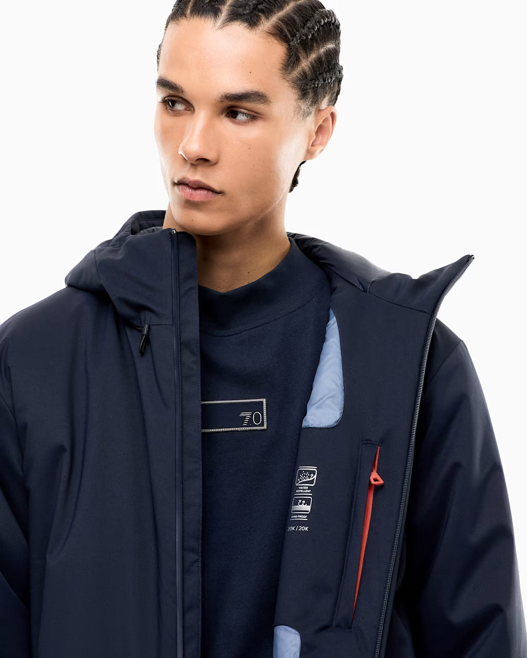 EA7 ARMANI giubbotto Caban da uomo con cappuccio 7M002375 AF15952 UB102 blu