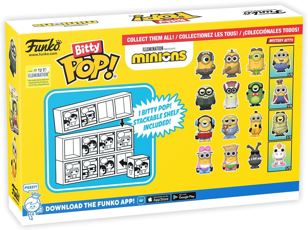 Funko Bitty Pop ! Con Mistery Pop Minions 4 Pz Vinile (170, 167, 169, Mystery)