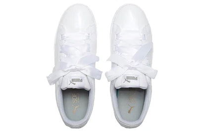 Puma scarpa sneakers con zeppa da donna Vikky Platform Ribbon 366419 02 bianco