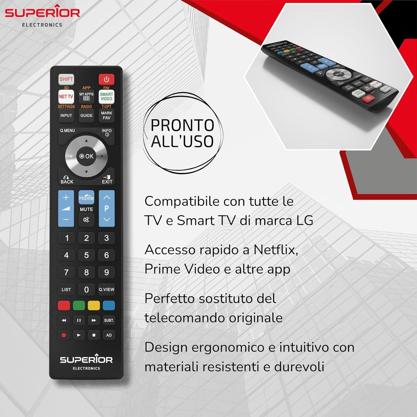 Universal-TV-Fernbedienung Smart TV LG Superior Kompatibel mit LG TV und PC Schwarz
