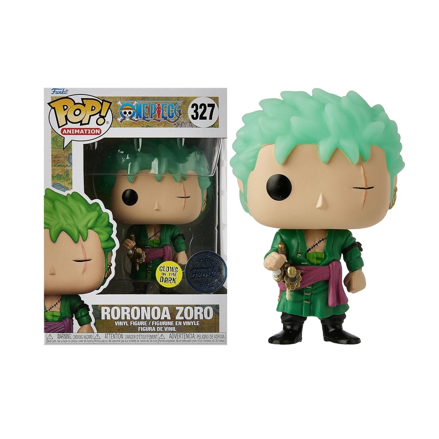 Funko Pop! Animation One Piece – (327) GLOW (GITD) – Roronoa Zoro Figur 9 cm