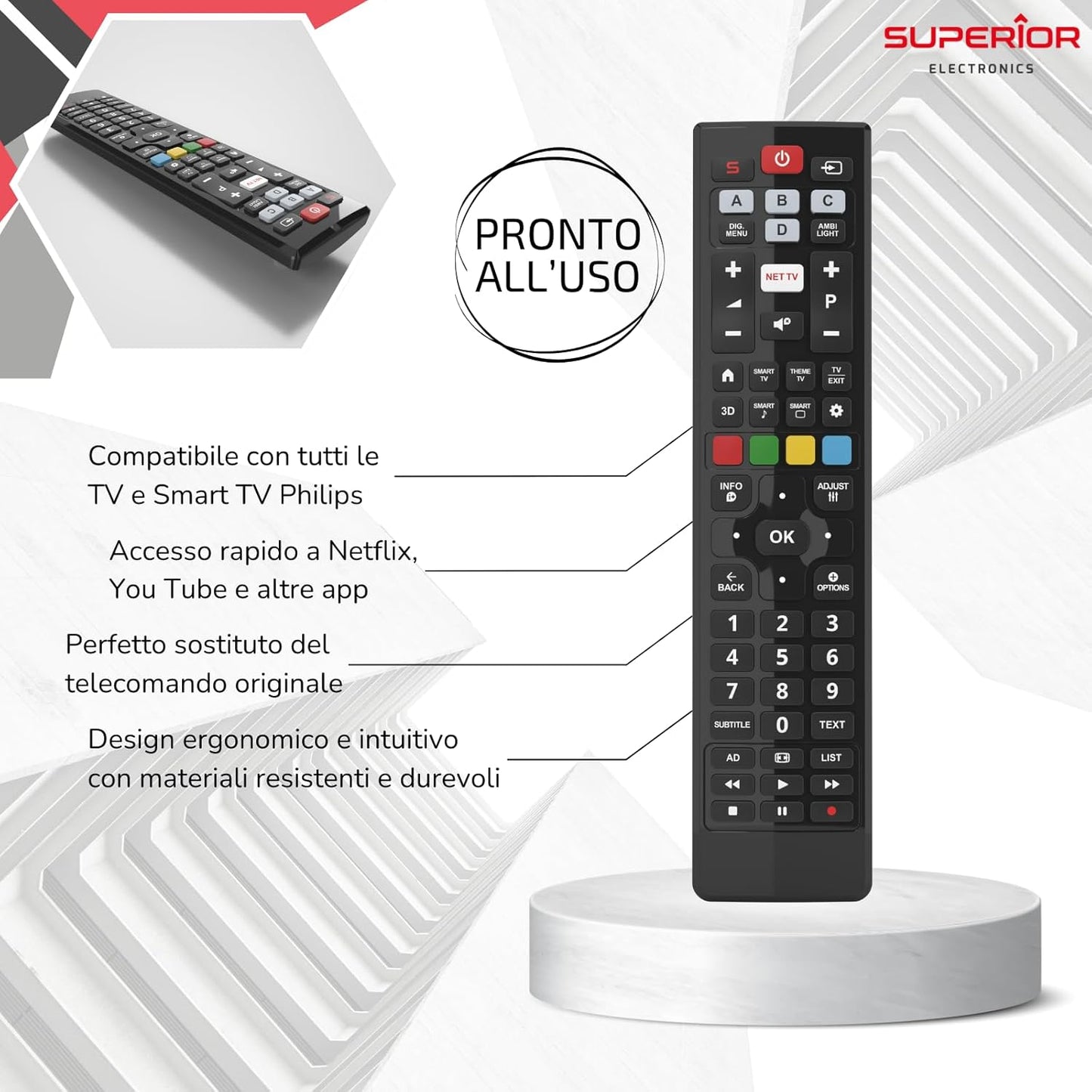 Universal-TV-Fernbedienung Smart TV Philips 3D Superior Kompatibel für Philips