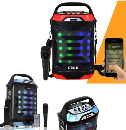 Tragbarer Karaoke-Lautsprecher mit Mikrofon Radio DJ Bluetooth SD MP3 USB