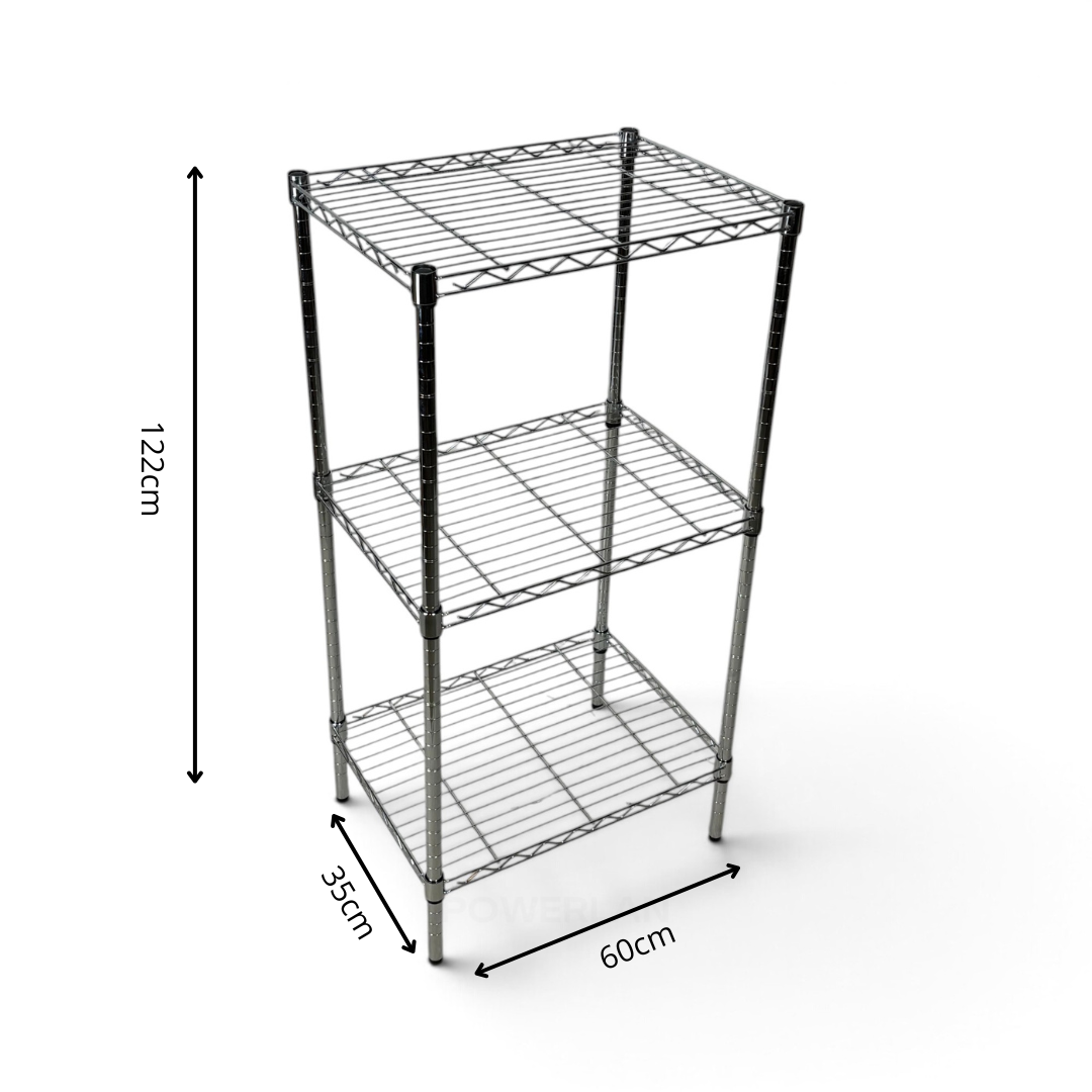 Scaffale Metallika H 122cm  – 3 Ripiani 60×45 cm