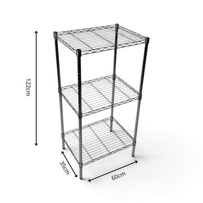 Scaffale Metallika H 122cm  – 3 Ripiani 60×45 cm