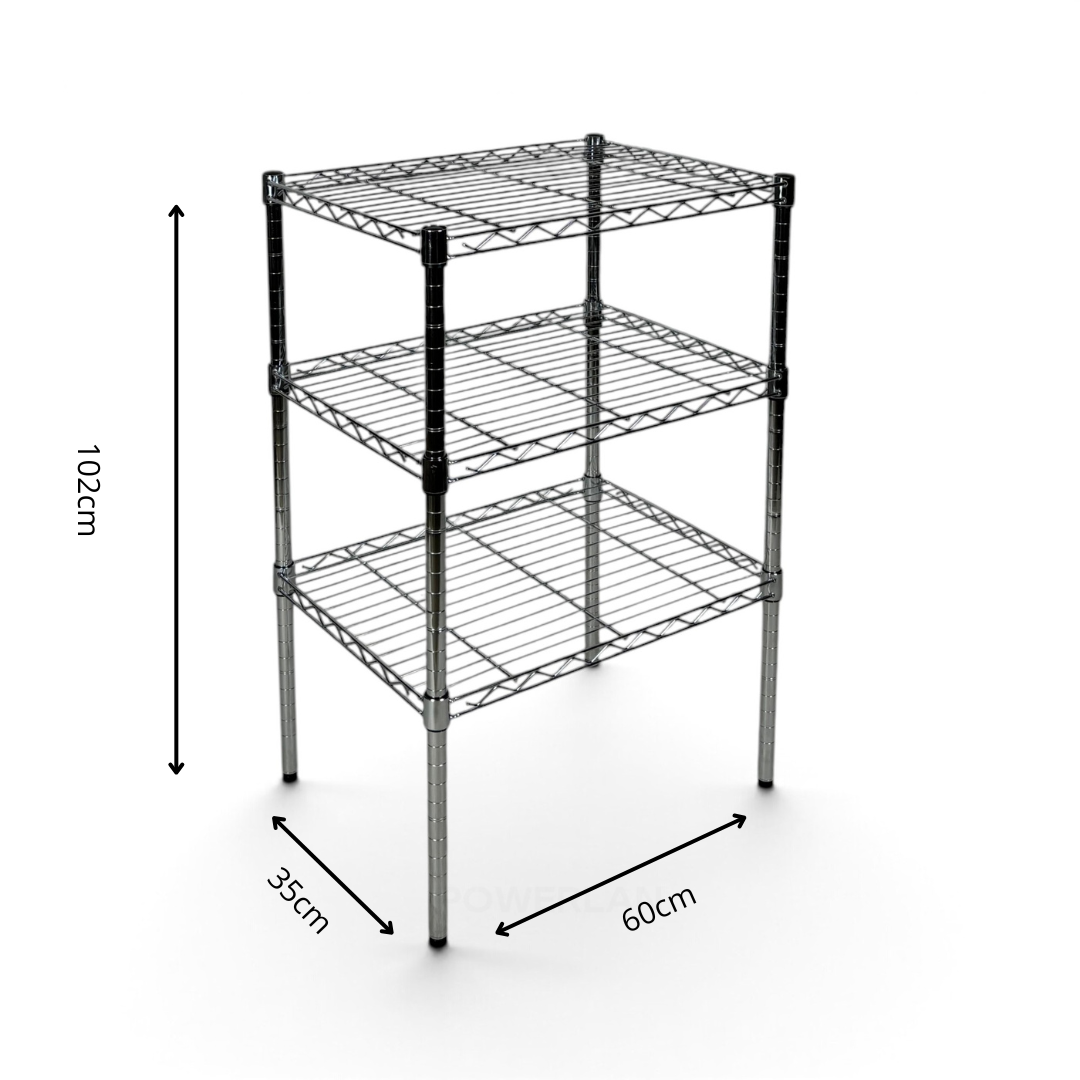 Scaffale Metallika H 102cm  – 3 Ripiani 60×35 cm