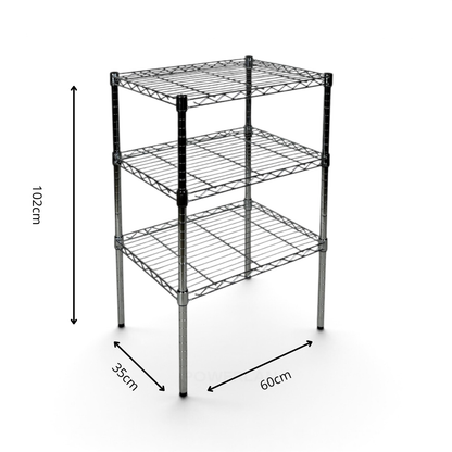 Scaffale Metallika H 102cm  – 3 Ripiani 60×35 cm