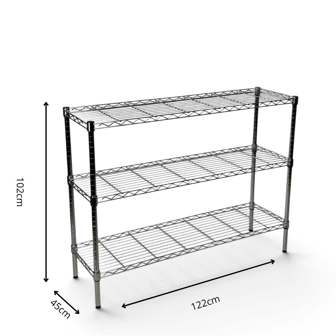 Scaffale Metallika H 102cm  – 3 Ripiani 122×45 cm
