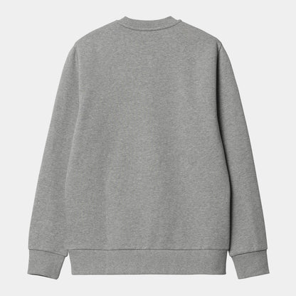 Carhartt felpa girocollo da uomo 1031242 00D grey heather-white