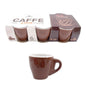 Set of 6 Coffee Cups Mugs Bar Breakfast Brown Ceramic 6X7Cm