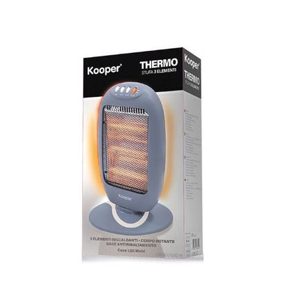 Kooper Thermo Elektro-Halogen-Quarzofen 3 Elemente oszillierend 1200W Grau