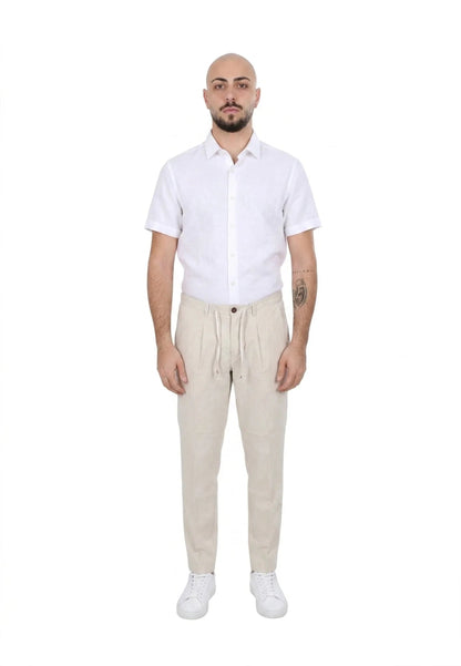 Yes Zee Pantalone Uomo Misto Lino Beige - 0953 P670 PC00 0245