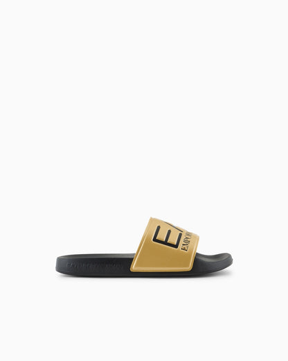 EA7 Emporio Armani Slides Maxi Logo Unisex Dorate - 7X000108 AF15118 MZ097