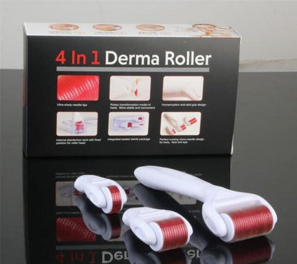 DERMA ROLLER 4 IN 1 PER IL CORPO VISO OCCHIO INTERCAMBIABILI SKINCARE AGOPUNTURA