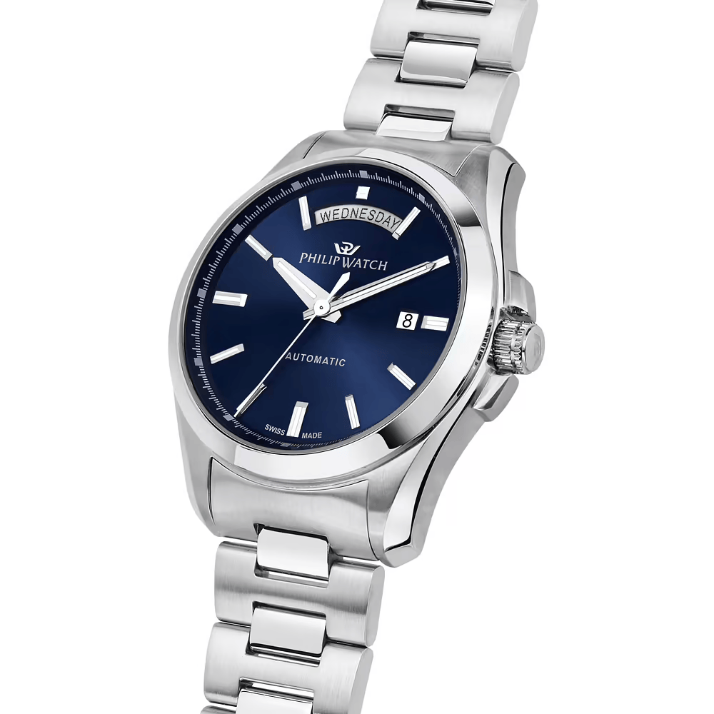 Philip Watch Amalfi Automatik R8223 Day-Date blau