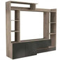 Living Room Wall Unit Entry Anthracite and Elm, Dimensions: 180 x 28/40 x 165 h cm