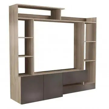 Parete Soggiorno Entry Olmo e Grigio - Dimensioni: cm 180 x 28/40 x 165 h