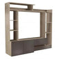 Elm and Grey Living Room Entry Wall Unit - Dimensions: 180 x 28/40 x 165 h cm