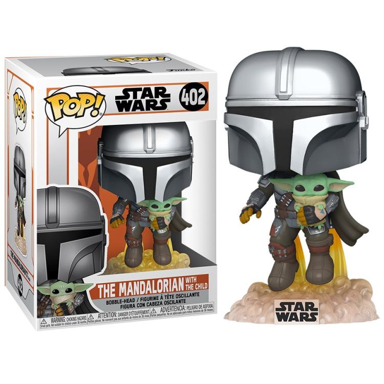 Funko Pop! Star Wars - (402) The Mandalorian Flying W/The Child Vinyl Figure 9Cm