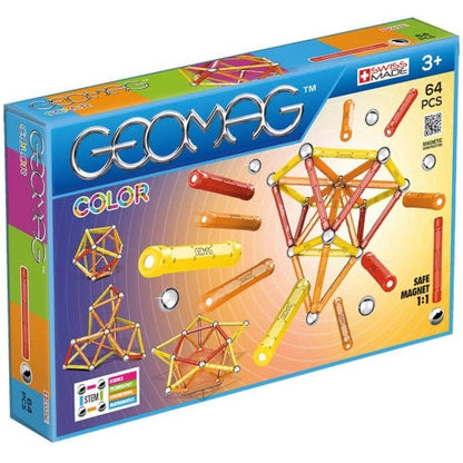 Geomag Classic Color 64 Magnetische Kugeln und Stäbe Mehrfarbiges Konstruktionsspielzeug