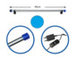 LED-Leiste Neonlampe für Aquarium, wasserdicht, Tauchleuchte, BLAU, 40CM