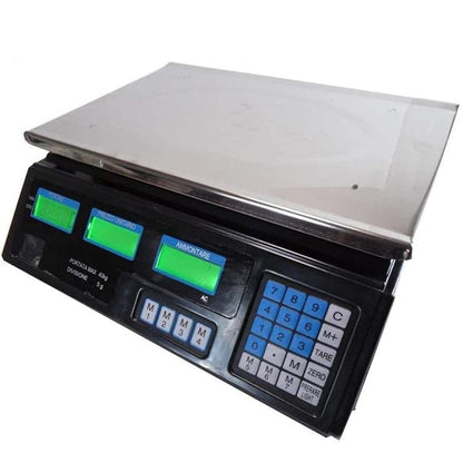 Bilancia Elettronica Digitale Professionale Piatto Acciaio Inox Max 40kg - 5gr