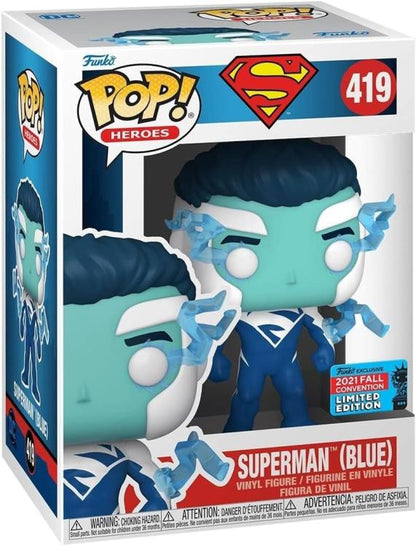 Funko Pop! DC Heroes (419) Superman (Blau) 2021 Fall Convention Limited Edition