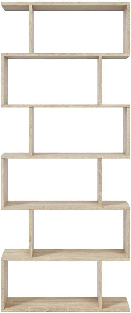 Hohes modulares Bücherregal "Athena" 6 Fächer Eiche Canadian 192 cm