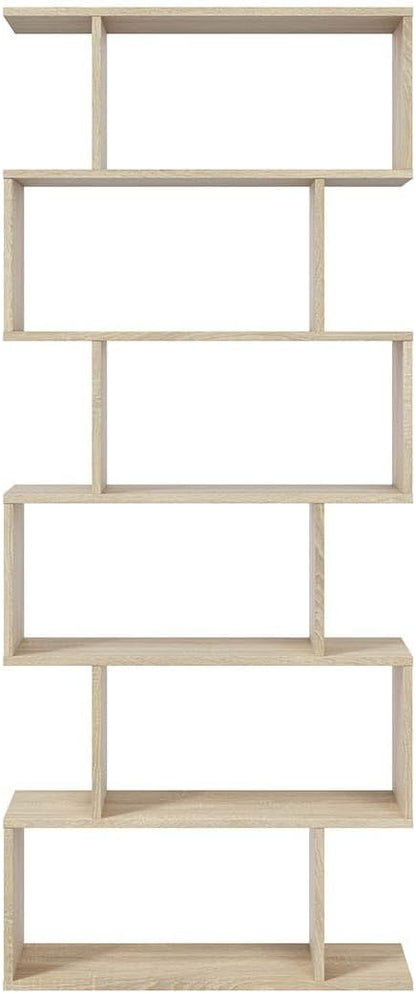 Hohes modulares Bücherregal "Athena" 6 Fächer Eiche Canadian 192 cm