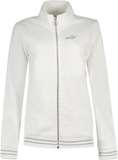 Puma tuta sportiva da donna con cerniera intera 847607-02 bianco nero