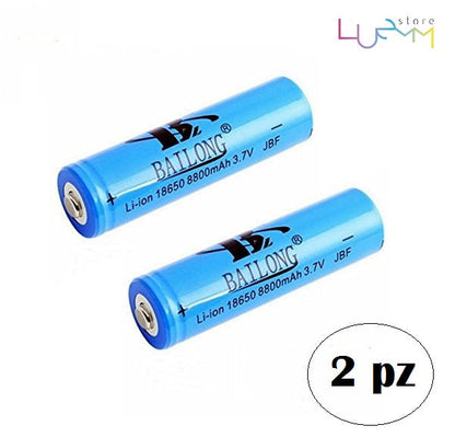 2X WIEDERAUFLADBARE LITHIUM-BATTERIE 3,7V FÜR LED-TASCHENLAMPEN, KAMERAS usw. 5200mAh